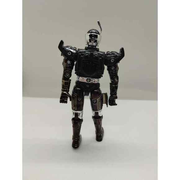 1996 Beetle Borg Shadow Borg Black Silver Action Figure Bandai - Beetleborg - Picture 2 of 3